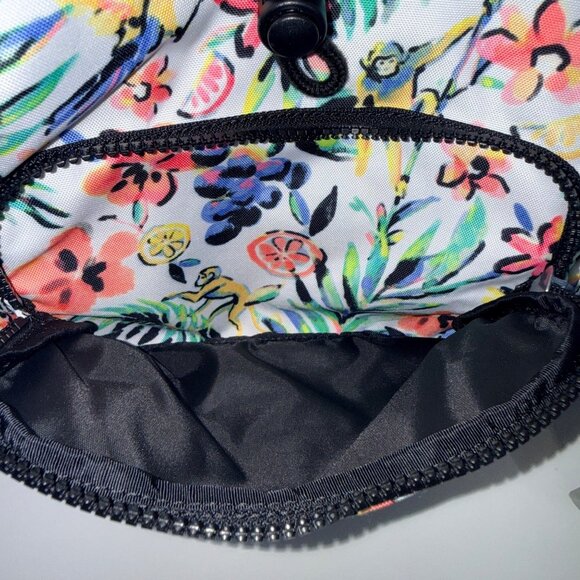 Kipling Backpack Womens Floral Multi-Color Canvas Adjustable Straps Jungle Monke - Picture 15 of 16